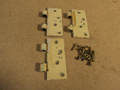 Stanley Partial Hinges Heavy Duty 1 3/4in x 4in Painted Yellow Set Of 3 Vintage -- Used