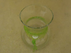 FTD Flower Vase with Beads Modern 6in H x 5in W Clear Wide Mouth Glass -- New