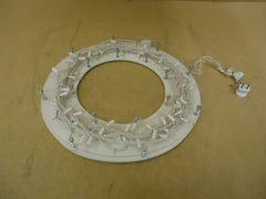 Custom Made Light Fixture 16in D x 1 1/2in H White/Clear Round Xmas Lights -- Used