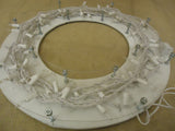 Custom Made Light Fixture 16in D x 1 1/2in H White/Clear Round Xmas Lights -- Used