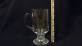 Set of 4 Clear Mugs 5 1/2in x 4in x 3in Glass -- Used