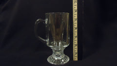 Set of 4 Clear Mugs 5 1/2in x 4in x 3in Glass -- Used