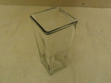 Designer Flower Vase 9in H x 4in W x 4in D Clear Modern Square Tapered Glass -- New