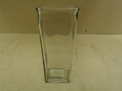 Designer Flower Vase 9in H x 4in W x 4in D Clear Modern Square Tapered Glass -- New