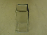 Designer Flower Vase 9in H x 4in W x 4in D Clear Modern Square Tapered Glass -- New