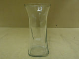 Designer Flower Vase 8 1/2in H x 4in D Clear Contemporary Round Curved Glass -- New