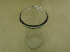 Designer Flower Vase 8 1/2in H x 4in D Clear Contemporary Round Curved Glass -- New