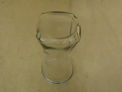 Designer Flower Vase 8 1/2in H x 4in D Clear Contemporary Round Curved Glass -- New