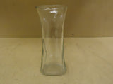 Designer Flower Vase 9 1/2in H x 4in D Clear Traditional Round Curved Glass -- New