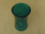 Designer Flower Vase Decorative 6 1/2in H x 3 1/2in D Green Modern Round Curved Glass -- New