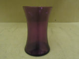 Designer Vase Decorative 8in H x 4 1/2in D Purple Modern Round Curved Glass -- New