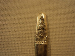 Handcrafted Vintage Steak Knife Non-Serrated Thailand Buddha Flatware Brass -- Used