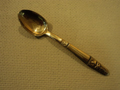 Handcrafted Vintage Coffee Spoon 4 1/2-in Thailand Buddha Flatware 1960's Brass -- Used