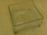 Designer Flower Pot 8in W x 8in D x 4in H Clear Modern Square Glass -- New