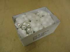 Designer Box of Balls Decorative 1in Diameter Shiny Silver Glass -- New