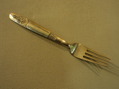 Handcrafted Vintage Salad Fork 7 1/4-in Thailand Buddha Flatware 1960's Brass -- Used