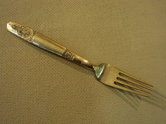 Handcrafted Vintage Salad Fork 7 1/4-in Thailand Buddha Flatware 1960's Brass -- Used