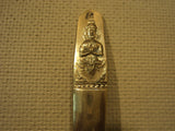 Handcrafted Vintage Salad Fork 7 1/4-in Thailand Buddha Flatware 1960's Brass -- Used