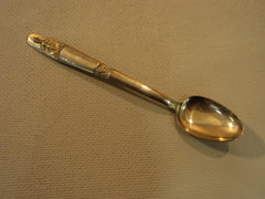 Handcrafted Vintage Sundae Spoon 7-in Thailand Buddha Flatware 1960's Brass -- Used