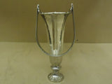 Designer Flower Vase Decorative 12in H x 5in D Chrome Traditional Handle Brass -- New