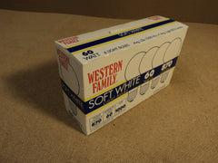 Western Family 60w Standard Soft White Bulbs Package Of 4 S82909 -- New