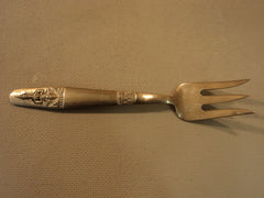 Handcrafted Vintage Serving Fork Beef 8 3/4-in Thailand Buddha Flatware Brass -- Used