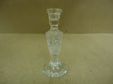 Designer Candle Holder 8in H x 3 1/4in D Clear Traditional Crystal Cut Glass -- Used