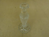 Designer Candle Holder 8in H x 3 1/4in D Clear Traditional Crystal Cut Glass -- Used