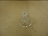 Designer Candle Holder 8in H x 3 1/4in D Clear Traditional Crystal Cut Glass -- Used