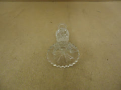 Designer Candle Holder 8in H x 3 1/4in D Clear Traditional Crystal Cut Glass -- Used