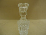 Designer Candle Holder 8in H x 3 1/4in D Clear Traditional Crystal Cut Glass -- Used