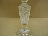 Designer Candle Holder 8in H x 3 1/4in D Clear Traditional Crystal Cut Glass -- Used