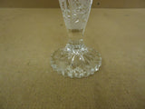 Designer Candle Holder 8in H x 3 1/4in D Clear Traditional Crystal Cut Glass -- Used