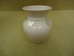 Standard Flower Vase 6 1/2in H x 5in Pink Baby Classic it's a Girl Round Ceramic -- New