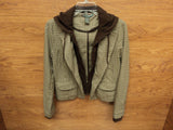 Doki Geki Coat Hooded Polyester/Rayon Female Adult M Browns Plaids & Checks -- Used
