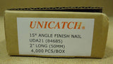 Unicatch UDA21 15* Angle Finish Nail 2in Qty 2000 Metal  -- New