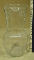 Flower Vase 9 1/2in 5in x 5in Clear Glass -- Used