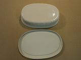 Corning Ware Stoneware Oval With Lid 15-oz French White F-15-B -- Used