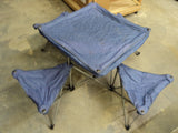 Northpole Fold Out Camping Table 4 Chairs 50in L x 50in W x 24in H Purple -- Used