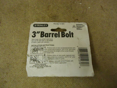 Stanley Barrel Bolt Satin Brass 3in 75-7931 Plated Steel -- New