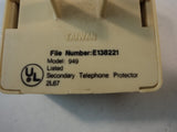 Standard Secondary Telephone Protector Almond In Out 949 -- Used