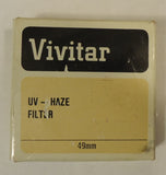 Vivitar UV-Haze Filter with Case Vintage 49mm Glass Metal   -- Used