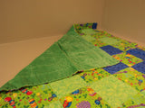 Handmade Baby Blanket 40-in x 40-in Dragonfly Bees Caterpillars Polyester Cotton -- Used
