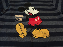 Disney Store Boys T-Shirt Mikey Mouse Cotton Polyester 4XS Blues Striped -- Used