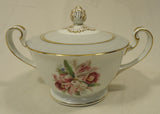 Noritake 5049 Vintage Sugar Bowl with Lid 7 1/2in x 5in x 5in China Gold Rim -- Used