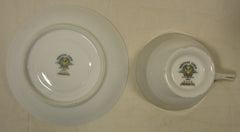 Noritake 5049 Vintage Tea Cup & Saucer 5 1/2in x 5 1/2in x 3in China Gold Rim -- Used