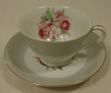 Noritake 5049 Vintage Tea Cup & Saucer Chipped 5 1/2in x 5 1/2in x 3in China Gold Rim -- Used