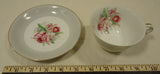 Noritake 5049 Vintage Tea Cup & Saucer Chipped 5 1/2in x 5 1/2in x 3in China Gold Rim -- Used