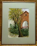 Kay Bush Framed Water Color Painting 20 1/2in x 16 1/2in x 1in  * Glass Plastic -- Used