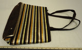 Elissa Bloom Purse Cotton Female Adult Tote Brown/Gold/Beige Stripes 10-17df -- New